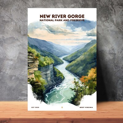 New River Gorge National Park and Preserve Poster, Travel Art, Office Poster, Home Decor | S8 - image2